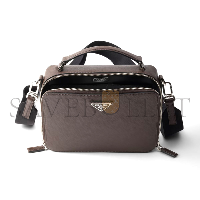 Pra*a brique saffiano leather bag 2vh069 (22*16*6cm)